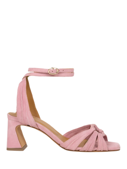 Bobbies Ornelle Suede Flared Heel Sandals, Dusty Pink, Dusty Pink