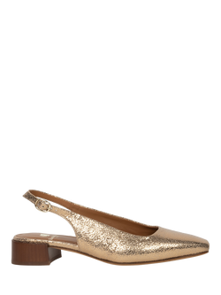 Bobbies Tao Lamé Leather Slingback Mary Janes, Sepia Gold, Sepia Gold