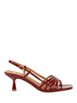 Bobbies Ève Crumpled Patent Leather Slingback Strappy Sandals, Cherry Gloss, Cherry Gloss