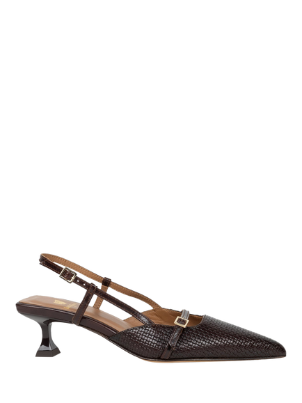 Bobbies Reem Leather Slingback Court Shoes, Irish Coffee, Irish Coffee
