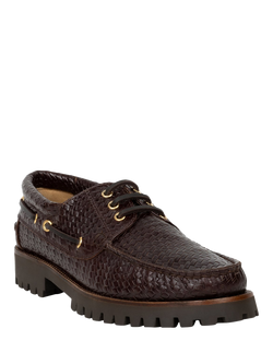 Bobbies Betlem Leather Lace Up Boat Shoes, Irish Coffee - view 2, Irish Coffee
