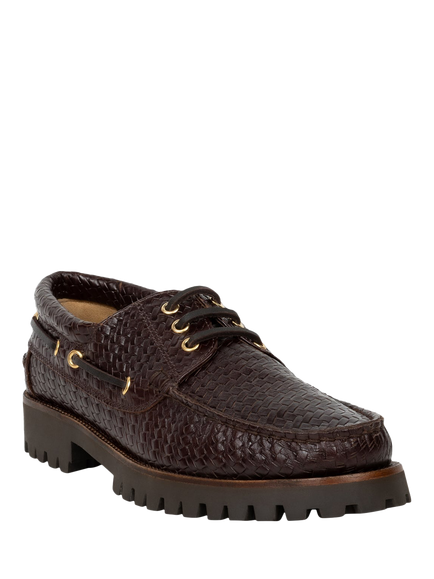 Bobbies Betlem Leather Lace Up Boat Shoes, Irish Coffee - view 2, Irish Coffee