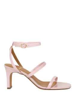 Bobbies Casey Crumpled Patent Leather Stiletto Heel Stappy Sandals, Marshmallow