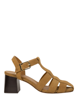 Bobbies Ezra Suede Block Heel Fisherman Sandals, Nutmeg, Nutmeg