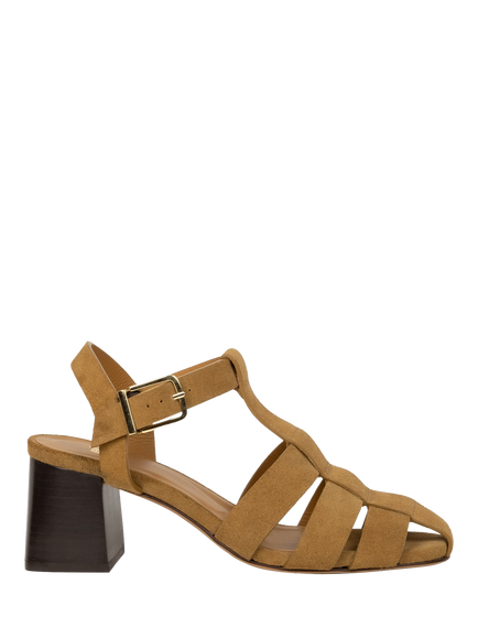 Bobbies Ezra Suede Block Heel Fisherman Sandals, Nutmeg, Nutmeg