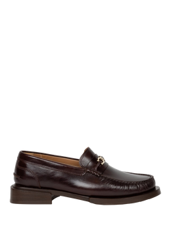 Bobbies Nicky Leather Block Heel Horsebit Loafers, Irish Coffee, Irish Coffee