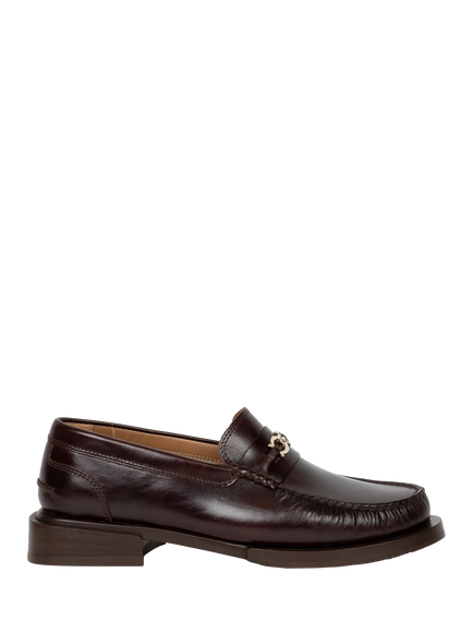 Bobbies Nicky Leather Block Heel Horsebit Loafers, Irish Coffee, Irish Coffee
