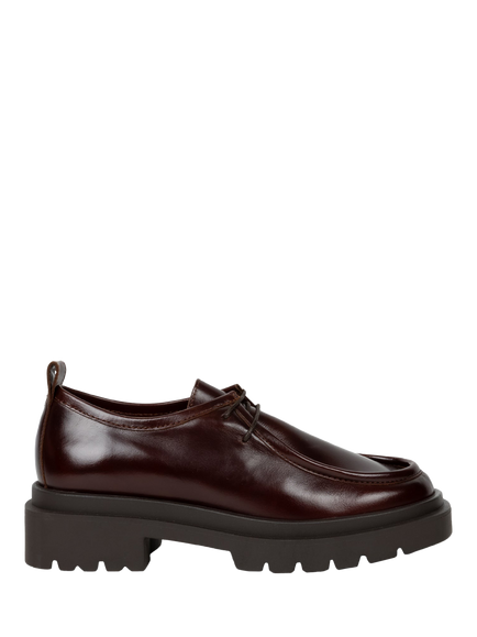 Bobbies Noreen Leather Platform Lace Up Derby Shoes, Brownie, Brownie