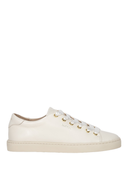 Bobbies Lana Leather Lace Up Trainers, Milk, Milk