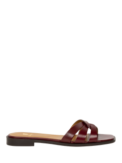 Bobbies Thaïs Leather Mule Sandals, Garnet
