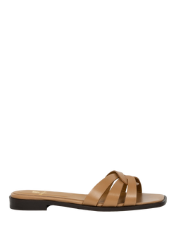 Bobbies Thaïs Leather Mule Sandals, Hazelnut
