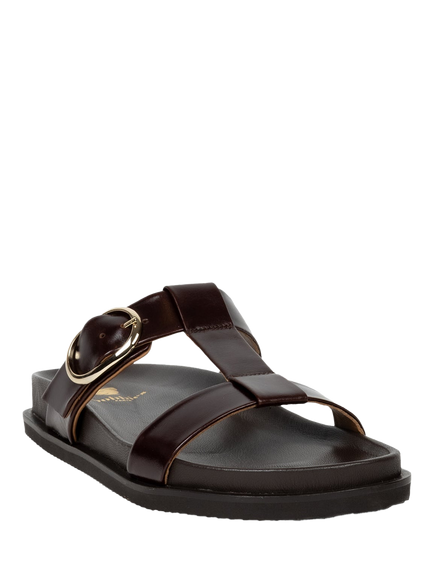 Bobbies Fajar Leather Footbed Sandals, Irish Coffee - view 2, Irish Coffee
