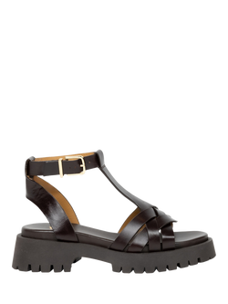 Bobbies Laïli Leather Chunky Strappy Footbed Sandals, Espresso, Espresso