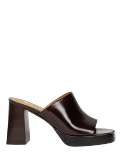 Bobbies Renata Leather Block Heel Mule Sandals, Irish Coffee, Irish Coffee