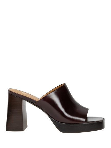 Bobbies Renata Leather Block Heel Mule Sandals, Irish Coffee, Irish Coffee