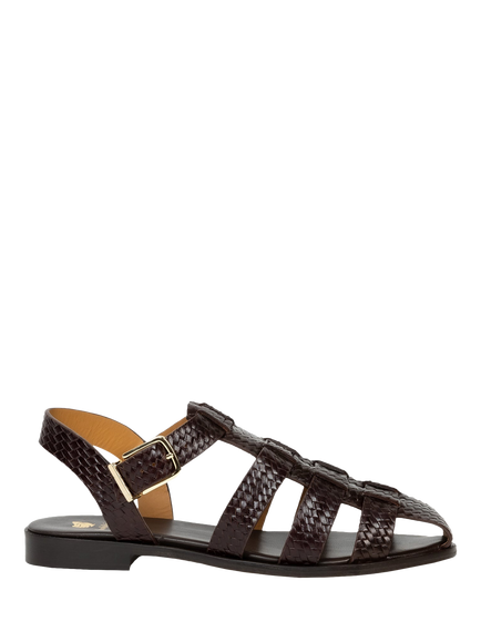 Bobbies Romane Leather Fisherman Sandals, Irish Coffee, Irish Coffee