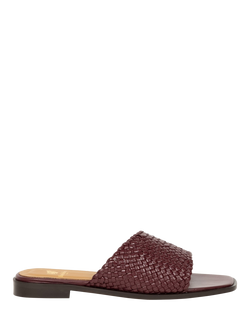 Bobbies Praia Leather Mule Sandals, Garnet