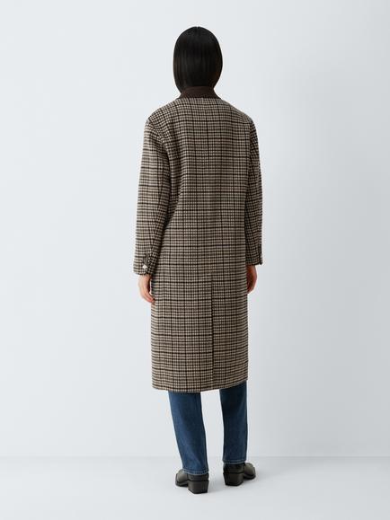 rag & bone Vasso Wool Check Double Breasted Coat, Brown/Multi - view 2, Brown Multi