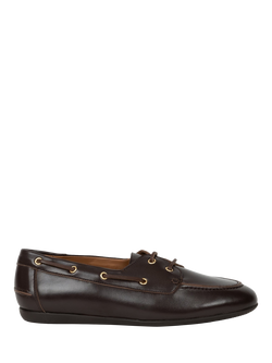 Bobbies Betsy Leather Lace Up Boat Shoes, Ristretto, Ristretto
