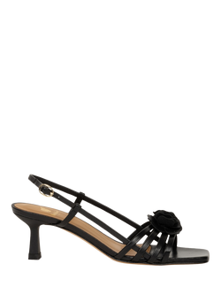 Bobbies Luzia Leather Kitten Heel Sandals, Passion Black, Passion Black