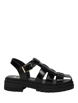 Bobbies Billy Leather Fisherman Sandals, Absolute Black