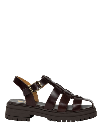 Bobbies Billy Leather Fisherman Sandals, Irish Coffee