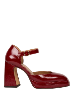 Bobbies Michelle Crumpled Patent Leather Block Heel Mary Janes, Cherry Gloss, Cherry Gloss