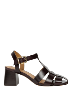 Bobbies Ezra Leather Block Heel Fisherman Sandals, Irish Coffee, Irish Coffee