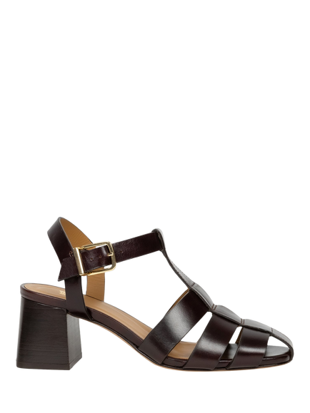 Bobbies Ezra Leather Block Heel Fisherman Sandals, Irish Coffee, Irish Coffee