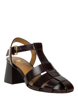 Bobbies Ezra Leather Block Heel Fisherman Sandals, Irish Coffee - view 2, Irish Coffee