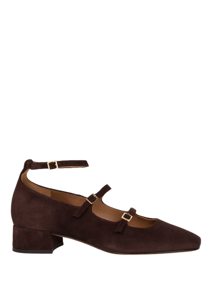 Bobbies Suzie Suede Mary Janes, Truffle Brown, Truffle Brown