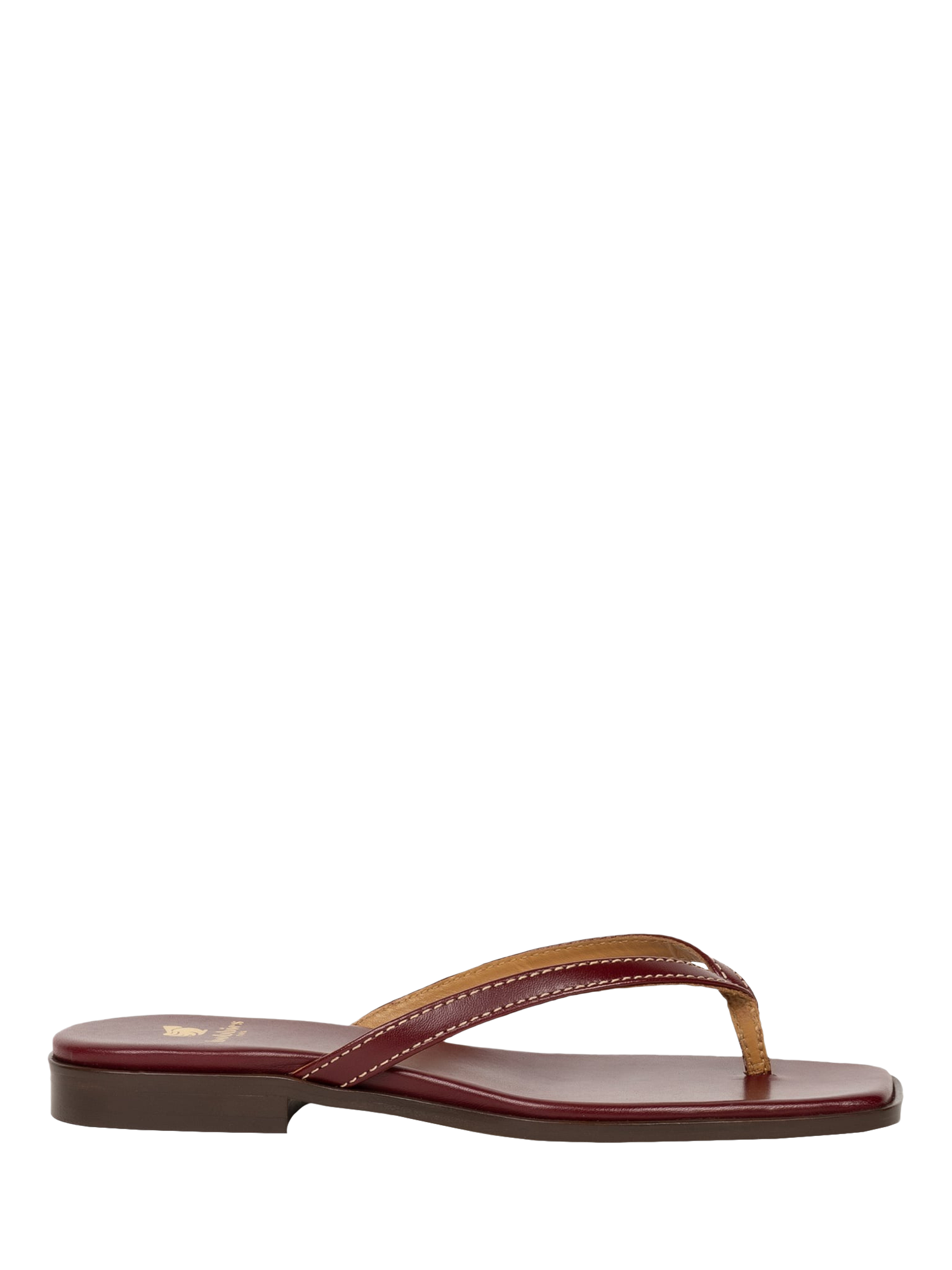 Bobbies Sol Leather Flip Flops, Garnet, Garnet