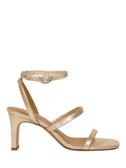 Bobbies Casey Lamé Leather Stiletto Heel Stappy Sandals, Iridescent Champagne, Iridescent Champagne