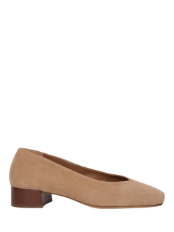 Bobbies Zelie Suede Block Heel Ballerina Pumps, Savannah, Savannah