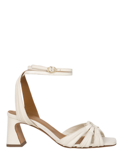 Bobbies Ornelle Leather Flared Heel Sandals, Milk, Milk