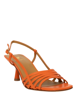 Bobbies Ève Leather Slingback Sandals - view 2, Sunrise