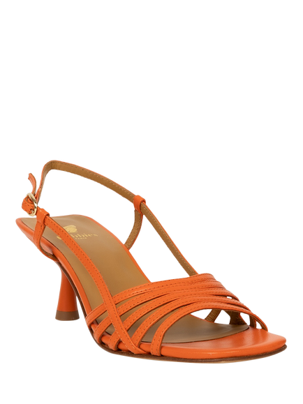 Bobbies Ève Leather Slingback Sandals - view 2, Sunrise