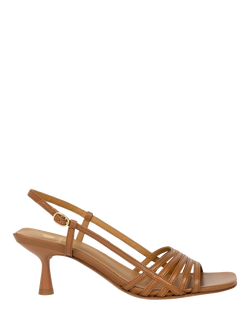 Bobbies Ève Leather Slingback Sandals, Camel