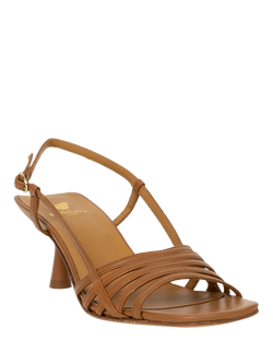 Bobbies Ève Leather Slingback Sandals - view 2, Camel