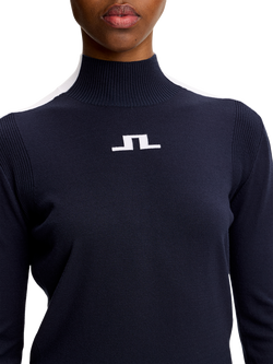 J.Lindeberg Adia Knitted High Neck Sweater - view 2, Jl Navy