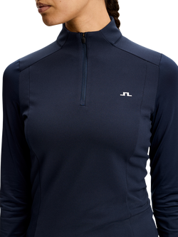 J.Lindeberg Cindy Quarter Zip Mid Layer Top, Jl Navy - view 2, Jl Navy