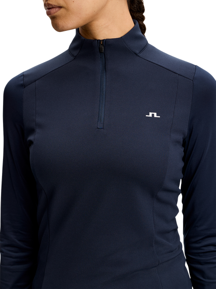 J.Lindeberg Cindy Quarter Zip Mid Layer Top, Jl Navy - view 2, Jl Navy