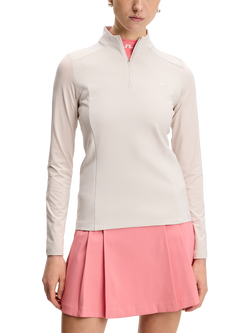 J.Lindeberg Cindy Quarter Zip Mid Layer Top, Moonbeam, Moonbeam