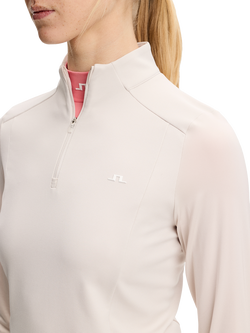 J.Lindeberg Cindy Quarter Zip Mid Layer Top, Moonbeam - view 2, Moonbeam