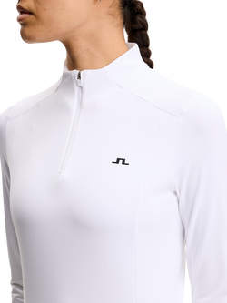 J.Lindeberg Cindy Quarter Zip Mid Layer Top, White - view 2, White