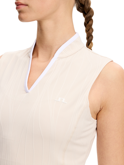 J.Lindeberg Mila Sleeveless Top, Beige Moonbeam - view 2, Beige Moonbeam