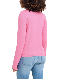 ICHI Luls Crew Neck Cardigan, Birch - view 2, Wild Orchid