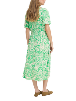 ICHI IhMarrakech A-Line V-Neck Midi Dress, Green - view 2, Green