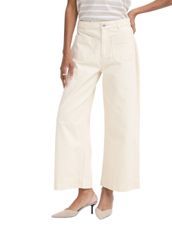 ICHI Olia Cropped Wide Leg Jeans, Birch, Birch