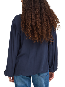 ICHI Ihmarrakech Balloon Sleeve Blouse, Total Eclipse - view 2, Total Eclipse